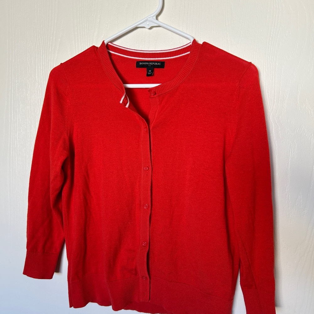 Banana Republic Women's Vibrant Red Cardigan